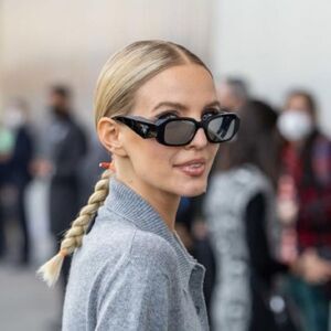 NEW Prada PR17WS 1AB2B0 Black Light Gray Mirrored Silver Square Unisex